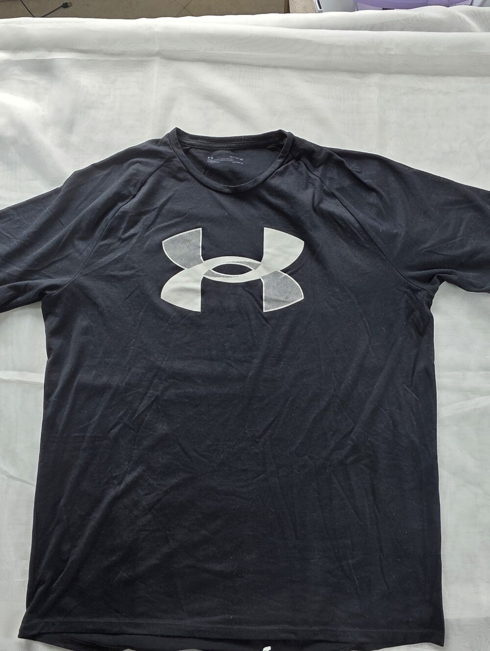 Under Armour Black Short-Sleeve Logo Tee with White Emblem
